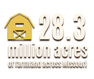 Missouri has 28.3 million acres of farmland across the state.