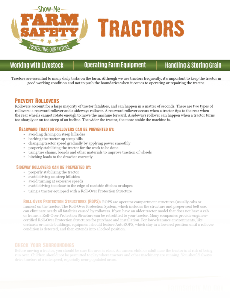 Tractor Safety ShowMe Farm Safety